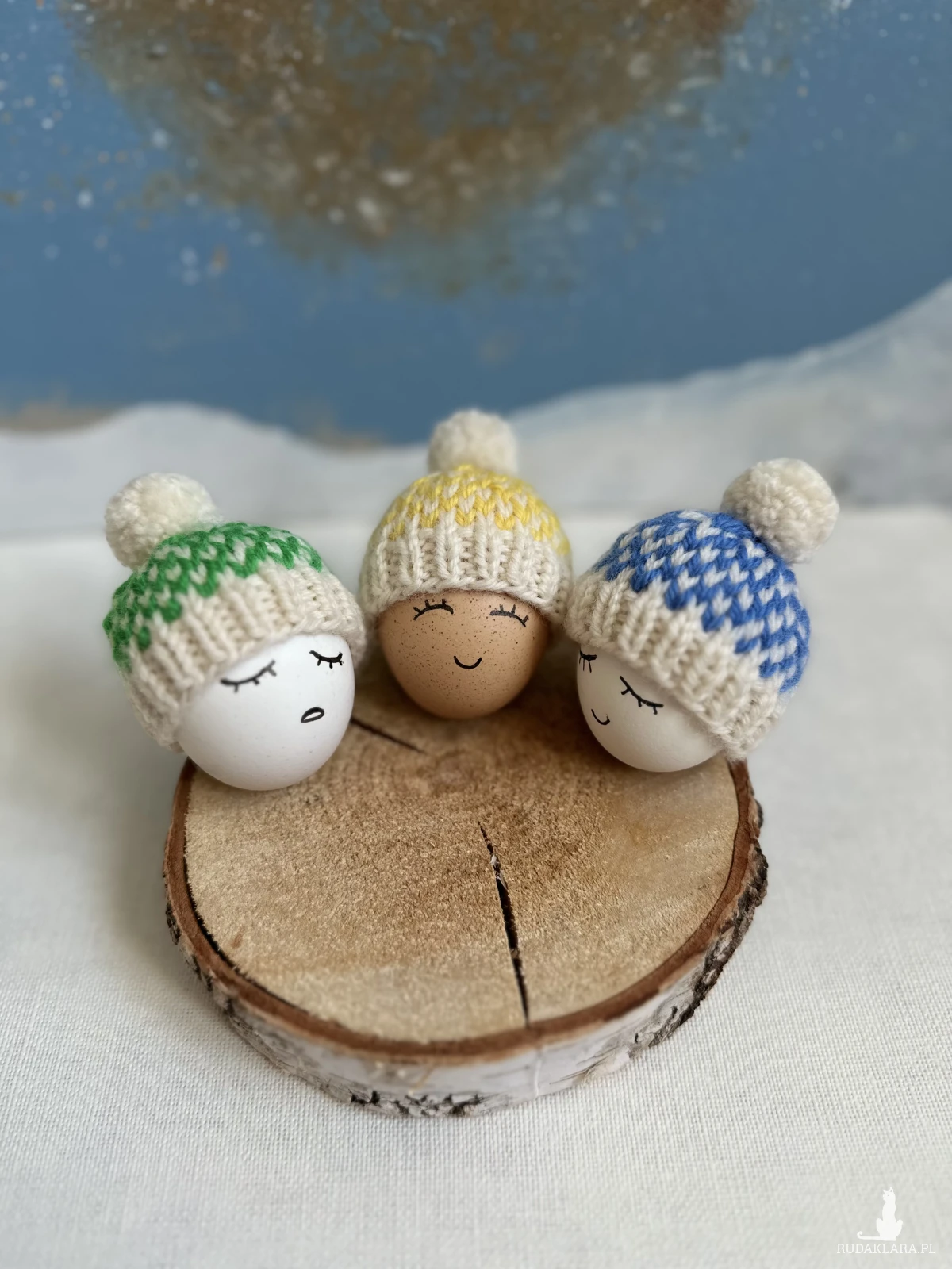 Czapeczki na jajka wielkanocne - zestaw 3 szt.